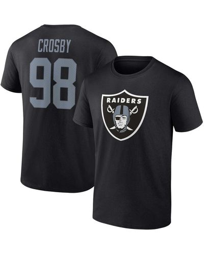 Fanatics Maxx Crosby Las Vegas Raiders Player Icon Name And Number T-shirt - Black