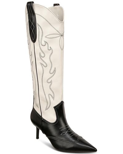 INC International Concepts Hayleigh Mid-heel Western Boots, Created For Macys - White