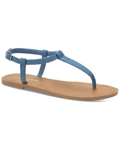 Sun & Stone Sun + Stone Krisleyy T Strap Thong Flat Sandals - Blue
