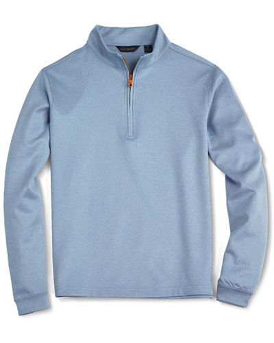 Scott Barber Super Stretch Zip Mock Sweatshirt - Blue
