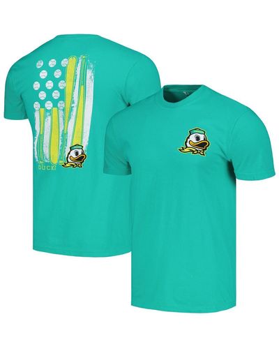 Image One Oregon Ducks Baseball Flag Comfort Colors T-shirt - Green