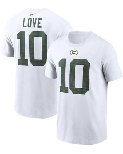 Nike Jordan Love Green Bay Packers Player Name And Number T-shirt - White