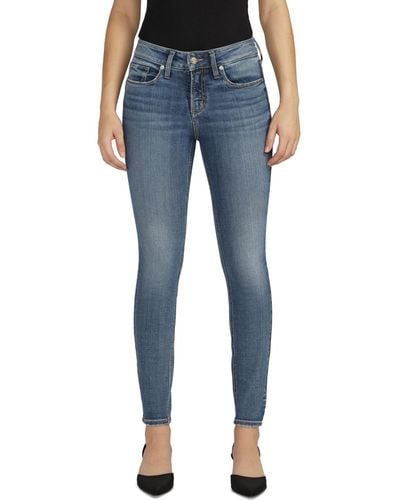 Silver Jeans Co. Suki Mid-rise Curvy-fit Skinny-leg Jeans - Blue