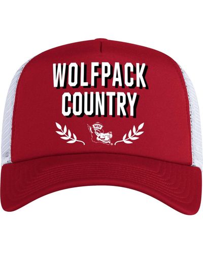adidas Nc State Wolfpack Phrase Foam Front Trucker Adjustable Hat - Red