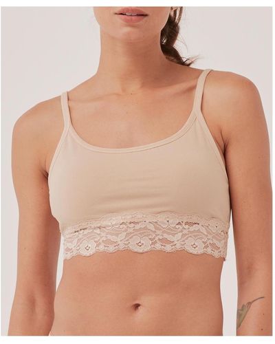 Pact Cotton Lace Smooth Cup Bralette - Natural