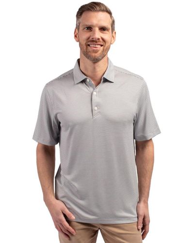 Cutter & Buck Forge Eco Double Stripe Stretch Recycled Polo Shirt - Gray