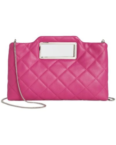 INC International Concepts Juditth Handle Quilted Clutch - Pink