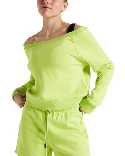 Electric Yoga Off Shoulder Sweatshirt - Green
