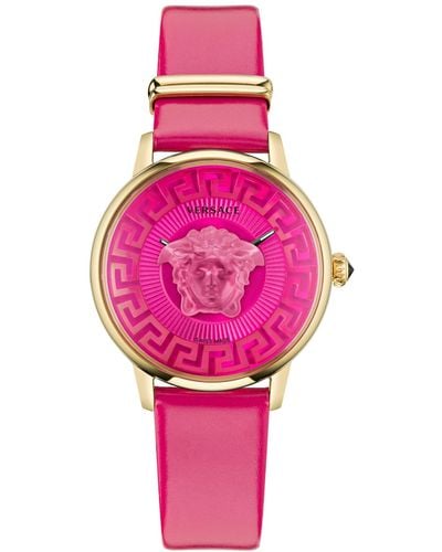 Versace Swiss Medusa Alchemy Pink Leather Strap Watch 38mm
