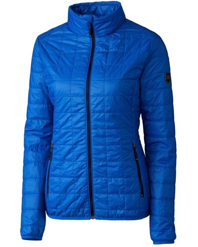 Cutter & Buck Plus Size Rainier Primaloft Eco Insulated Full Zip Puffer Jacket - Blue