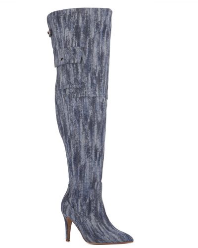 FASHION TO FIGURE Scarlet Thigh High Boot - Blue