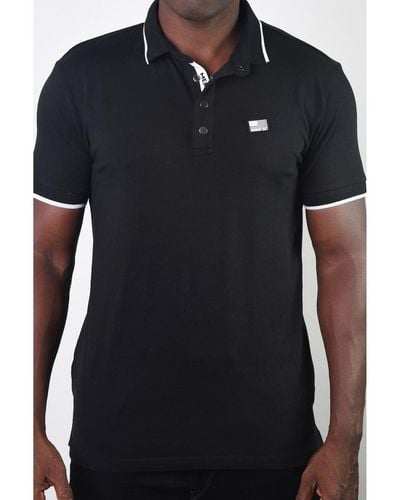 Members Only Basic Short Sleeve Snap Button Polo - Black