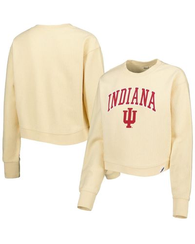 League Collegiate Wear Indiana Hoosiers Classic Campus Corded Timber Sweatshirt - Natural