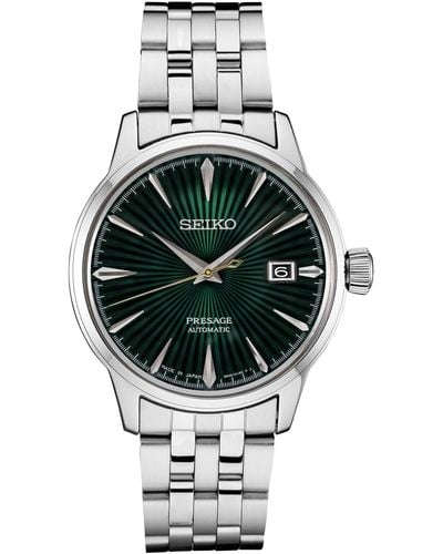Seiko Automatic Presage Stainless Steel Bracelet Watch 40mm - Green