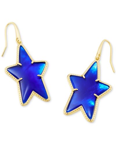 Kendra Scott 14k Gold-plated Color Mother-of-pearl Star Drop Earrings - Blue