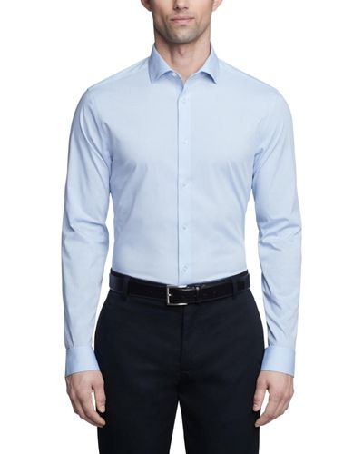 Calvin Klein Steel Plus Slim Fit Stretch Wrinkle Free Dress Shirt - Blue