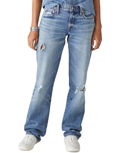 Lucky Brand Easy Rider Bootcut Distress Jeans - Blue