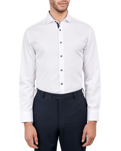 Michelsons Of London Solid Texture Dress Shirt - White