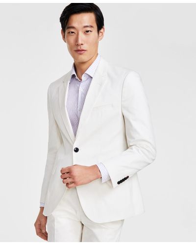 HUGO Boss Modern Fit Superflex Suit Jacket - White