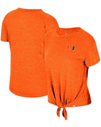 Colosseum Athletics Distressed Miami Hurricanes Finalists Tie-front T-shirt - Orange
