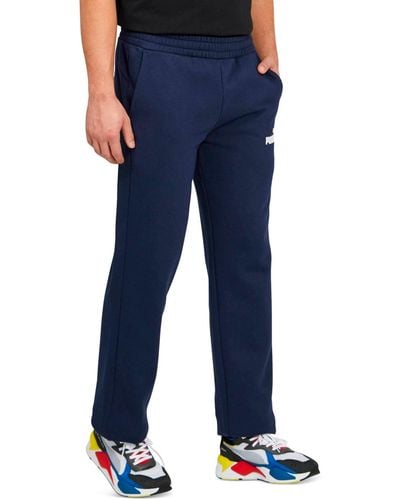 PUMA Slim-fit Logo-print Fleece Sweatpants - Blue