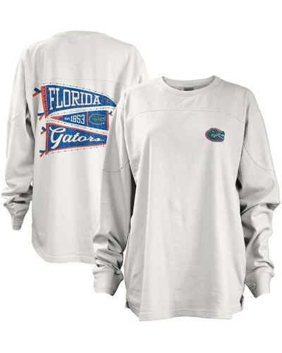 Pressbox Florida Gators Pennant Stack Oversized Long Sleeve T-shirt - White