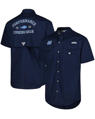 Columbia North Carolina Tar Heels Bonehead Button-up Shirt - Blue