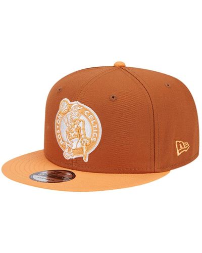 KTZ Brown/orange Boston Celtics 2-tone Color Pack 9fifty Snapback Hat