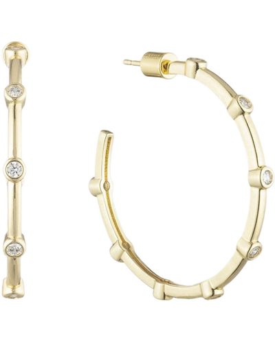 Bonheur Jewelry Diana Crystal Large Hoop Earrings - Metallic