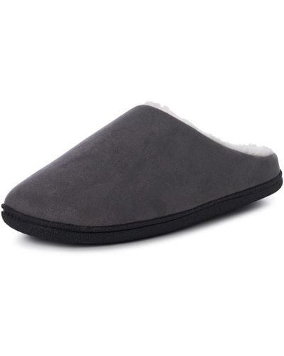 Alpine Swiss Memory Foam Clog Slippers Indoor Comfort Slip On House Shoes - Black