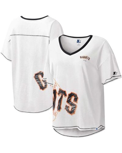 Starter San Francisco Giants Perfect Game V-neck T-shirt - White