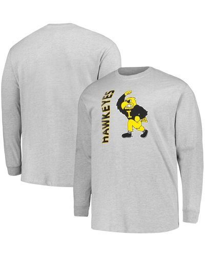 Champion Iowa Hawkeyes Big And Tall Mascot Long Sleeve T-shirt - Gray