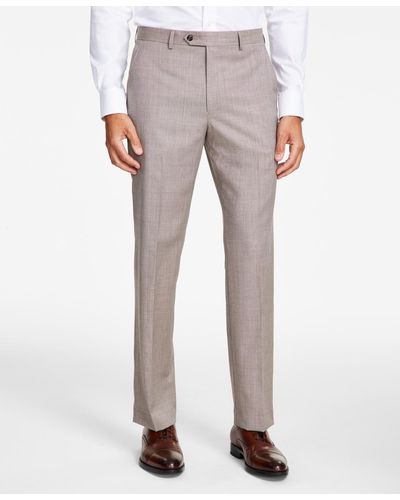Michael Kors Classic-fit Stretch Wool-blend Suit Pants - Gray