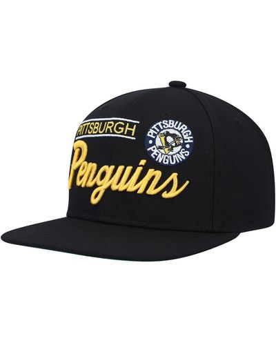 Mitchell & Ness Pittsburgh Penguins Retro Lock Up Snapback Hat - Black
