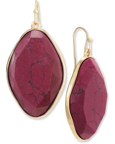 Style & Co. Oval Color Stone Drop Earrings - Purple