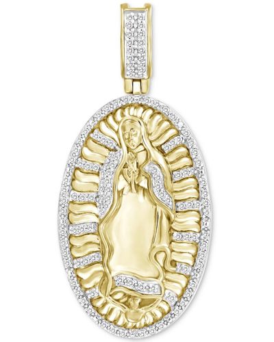 Macy's Diamond Mother Mary Medallion Pendant (1/4 Ct. T.w. - Metallic