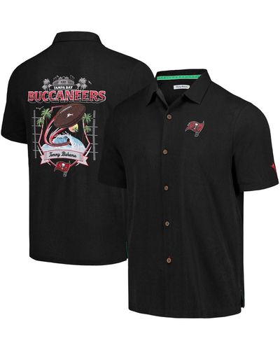 Tommy Bahama Tampa Bay Buccaneers Tidal Kickoff Camp Button-up Shirt - Black