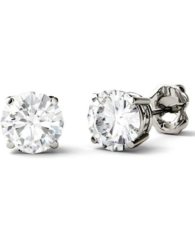 Charles & Colvard Moissanite Stud Earrings (2 Ct. T.w. Diamond Equivalent - Metallic