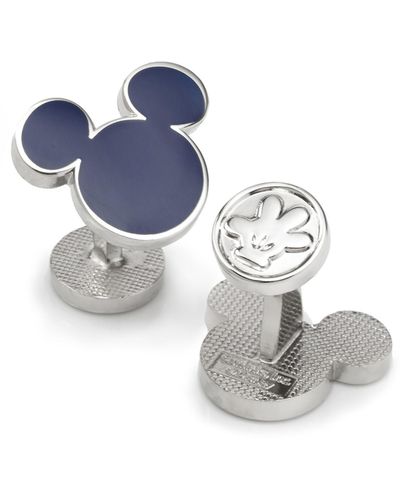 Disney Mickey Mouse Silhouette Cufflinks - Blue