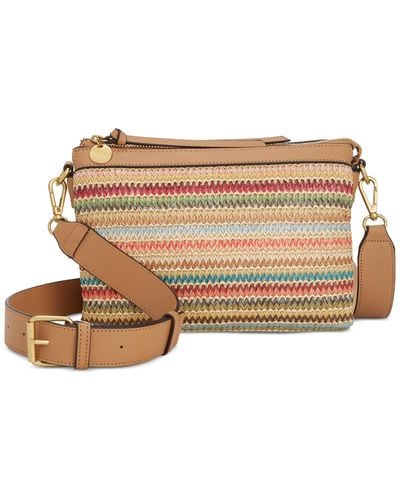 Style & Co. East West Small Straw Crossbody - Natural