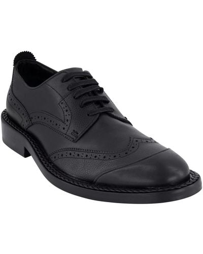 Karl Lagerfeld Leather Wingtip Dress Shoes - Black