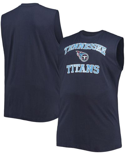Fanatics Tennessee Titans Big And Tall Muscle Tank Top - Blue