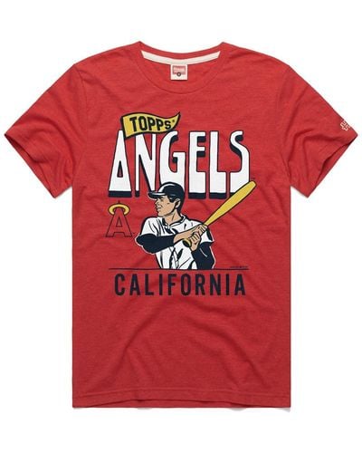 Homage X Topps Los Angeles Angels Tri-blend T-shirt - Red