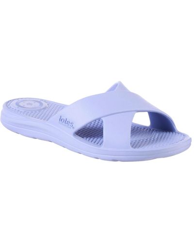 Totes Molded Cross Slide Sandals - Blue