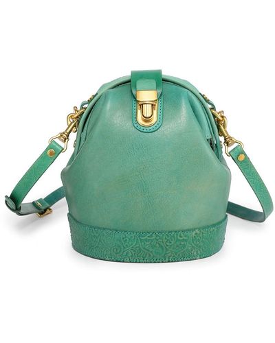 Old Trend Genuine Leather Doctor Bucket Crossbody Convertible Bag - Green