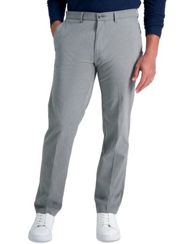 Haggar Iron Free Premium Khaki Straight-fit Flat-front Pant - Gray