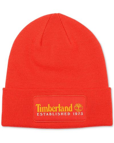Timberland Established 1973 Logo Patch Beanie - Red