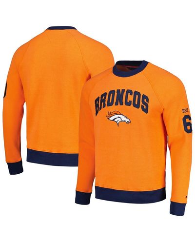 Tommy Hilfiger Denver Broncos Reese Raglan Tri-blend Pullover Sweatshirt - Orange