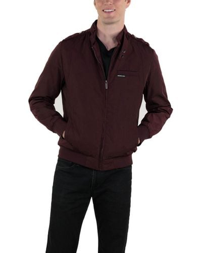 Members Only Big & Tall Heavy Iconic Racer Quilted Lining Jacket (slim Fit) - Purple