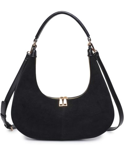 Moda Luxe Teresa Suede Shoulder Bag - Black